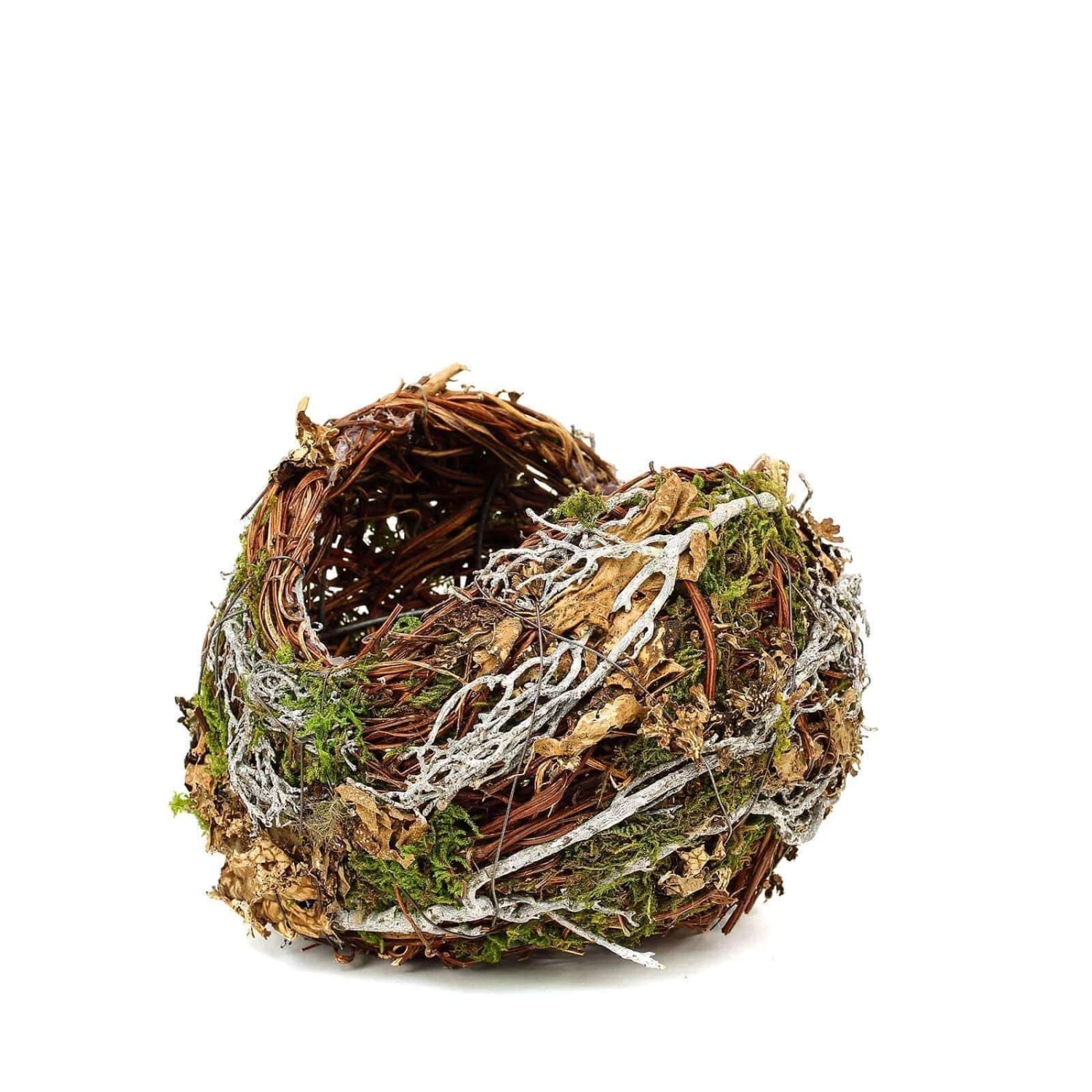 2 Brown And Green Natural Moss Bird Nest Planter Boxes Centerpieces - Image 7