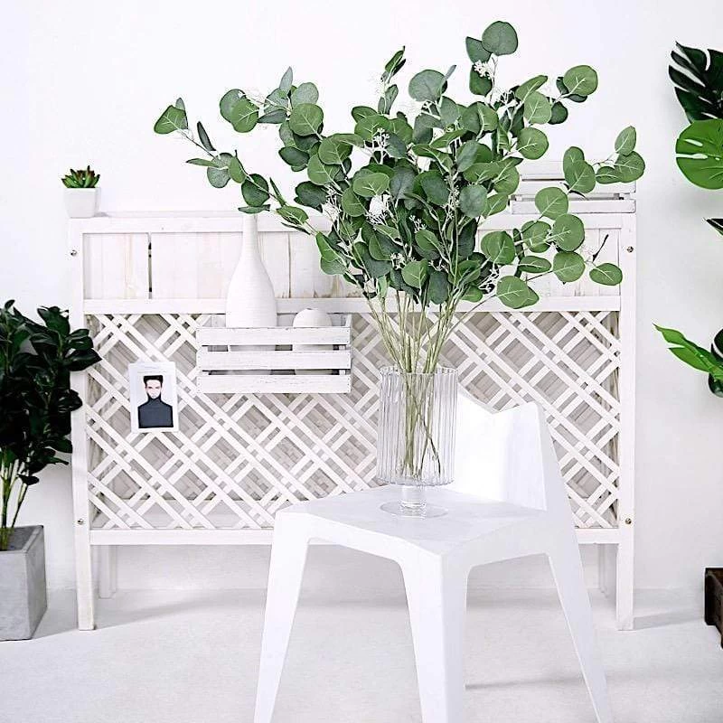 2 Green 40 In Artificial Eucalyptus Leaves Sprays Stems - Image 6