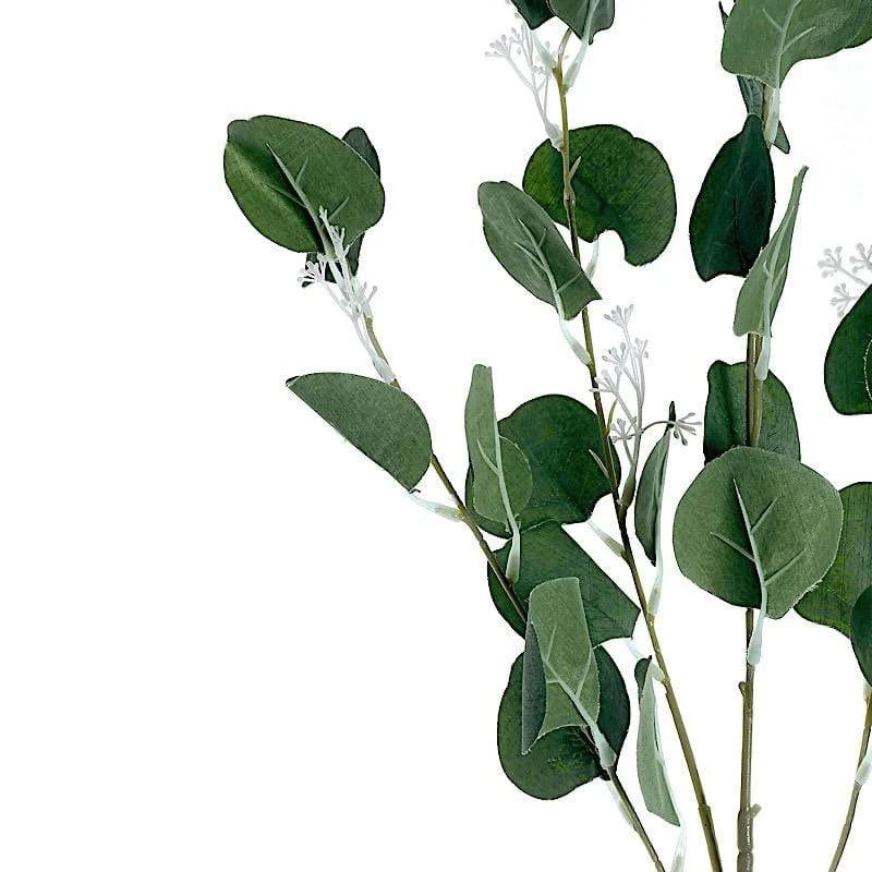 2 Green 40 In Artificial Eucalyptus Leaves Sprays Stems - Image 9