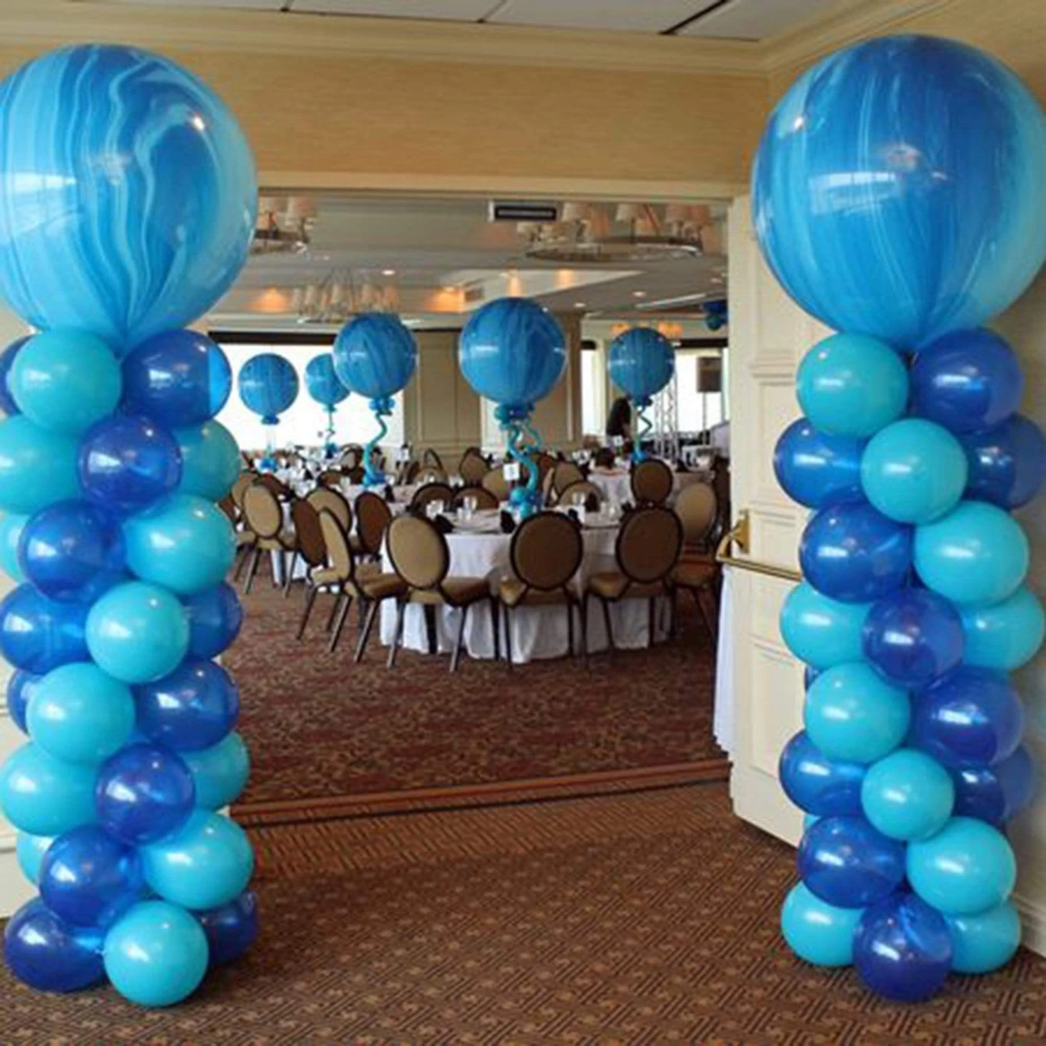 2 Pcs 5 Ft White Balloon Columns Stands Kit Set - Image 8