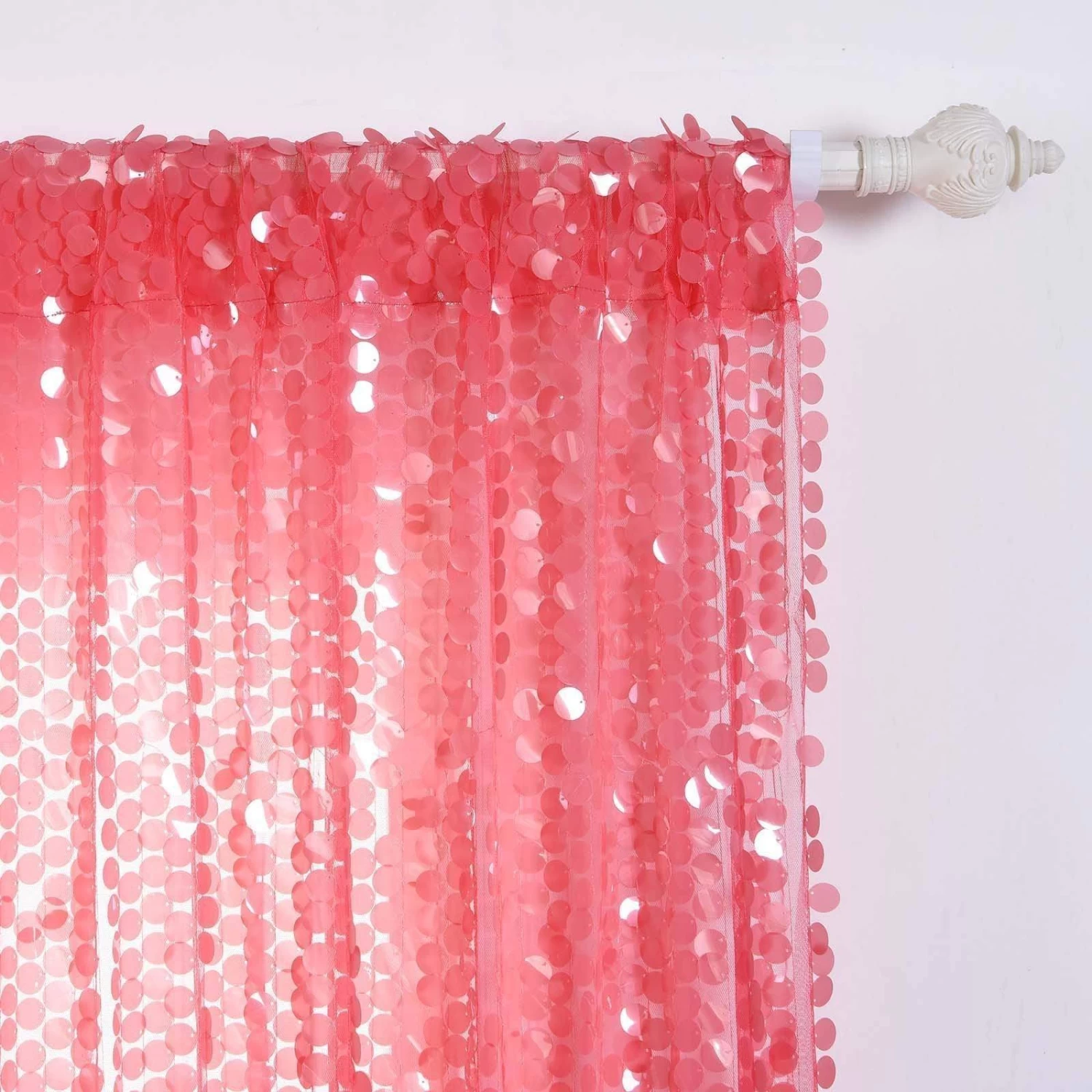 2 Pcs 52" X 84" Coral Big Payette Sequin Window Curtains Drapes Panels - Image 7