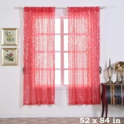 2 Pcs 52" X 84" Coral Big Payette Sequin Window Curtains Drapes Panels