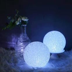 2 Pcs 6 In Wide Assorted LED Balls Battery Operated Orbs Lights