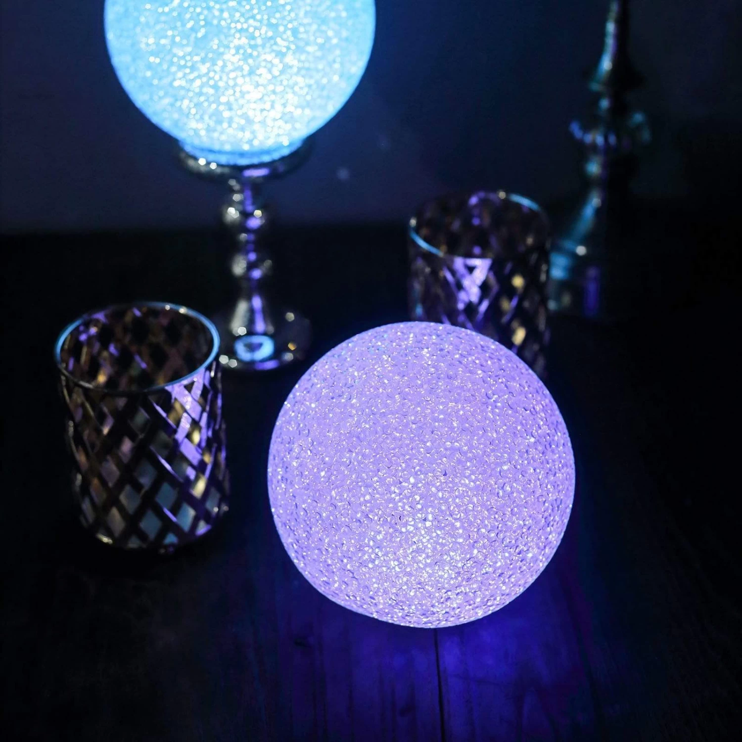 2 Pcs 6 In Wide Assorted LED Balls Battery Operated Orbs Lights - Image 9