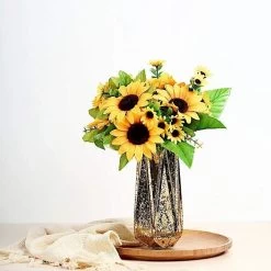 2 Yellow 13 In Artificial Faux Silk Sunflower Bouquets