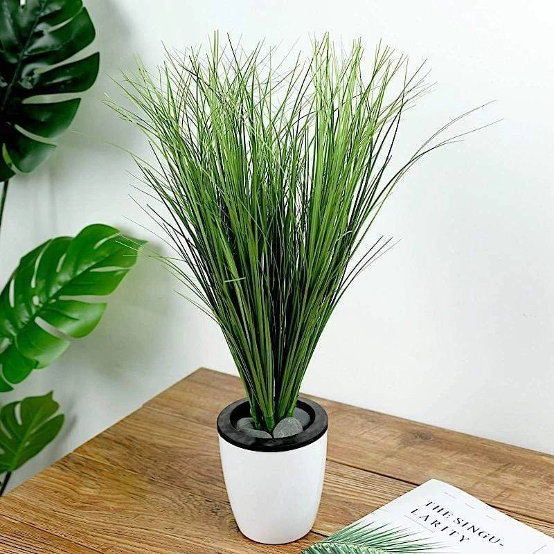 3 Green 20 In Tall Artificial Grass Sprays Stems - Image 5