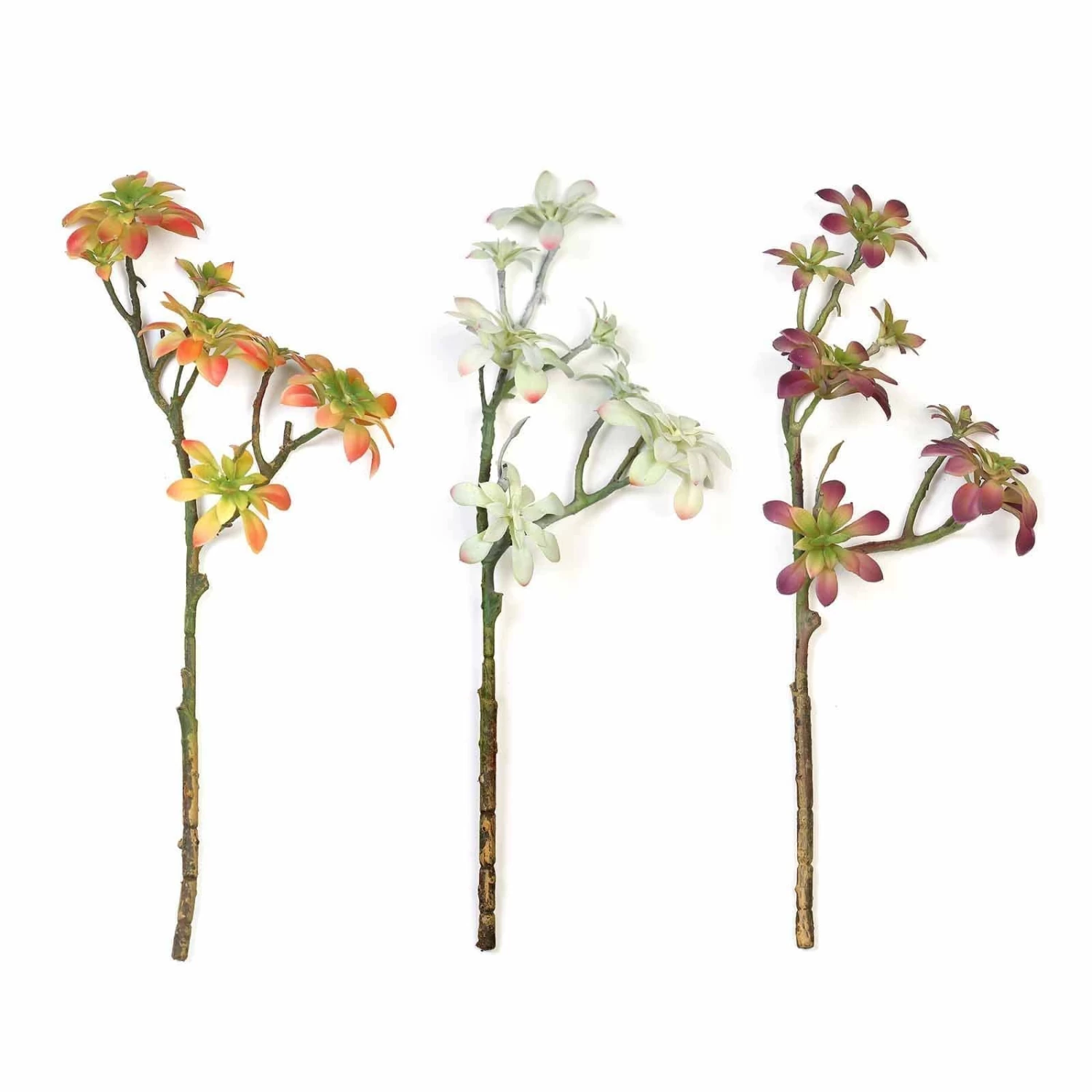 3 Pcs 18" Assorted Artificial Faux Succulent Picks Sprays Stems - Image 3
