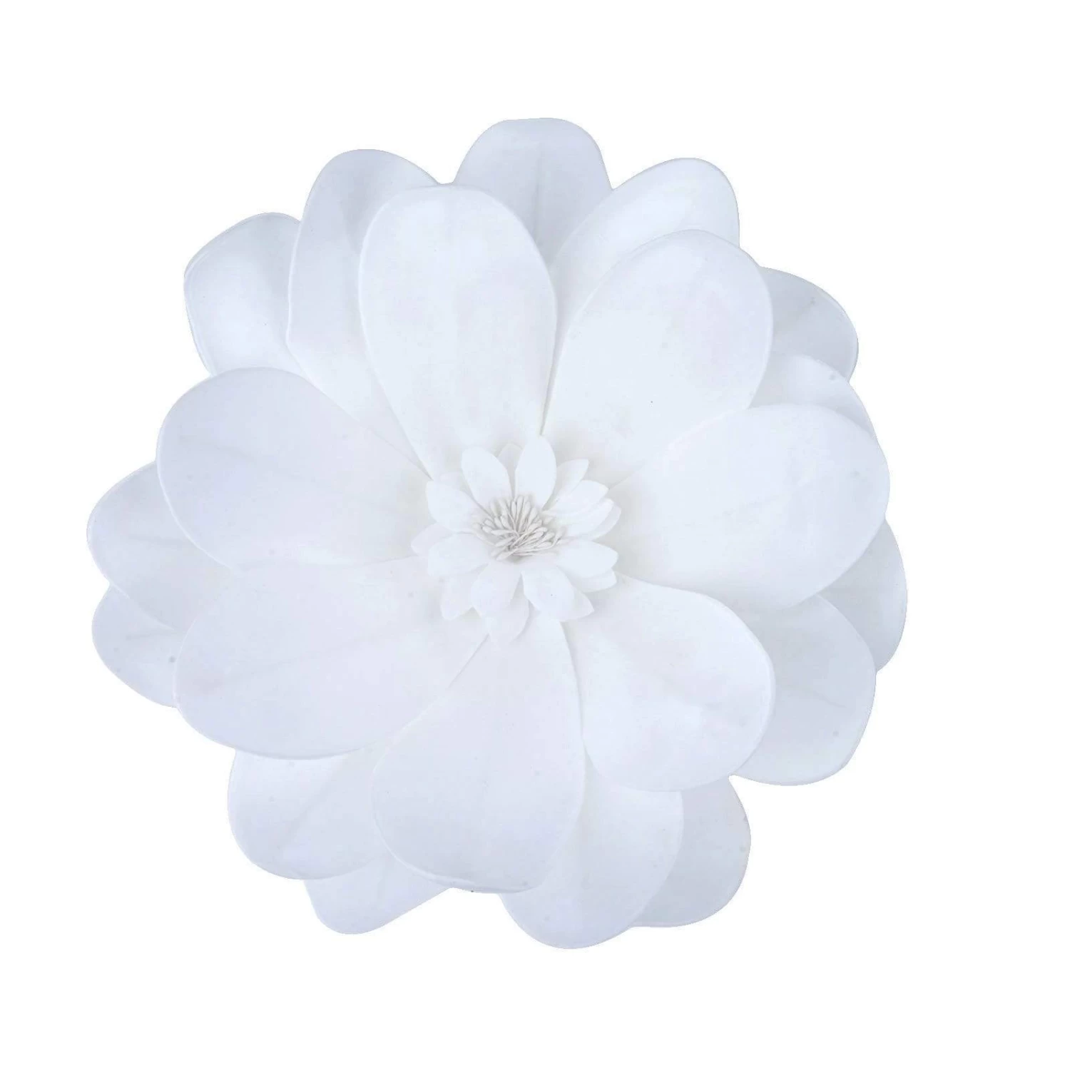4 12" Wide White Artificial Dahlia Flowers For Wall Backdrop - Image 4