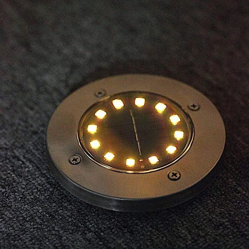 4 Warm White Round LED Outdoor Solar Lights Garden Decorations