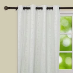 42-126 In Long Brown Adjustable Metal Curtain Rod Set With Marble Finials