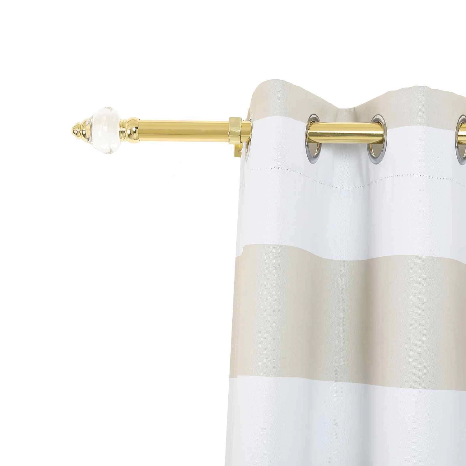 42-126 In Long Gold Adjustable Curtain Rod Set With Crystal Finials - Image 6