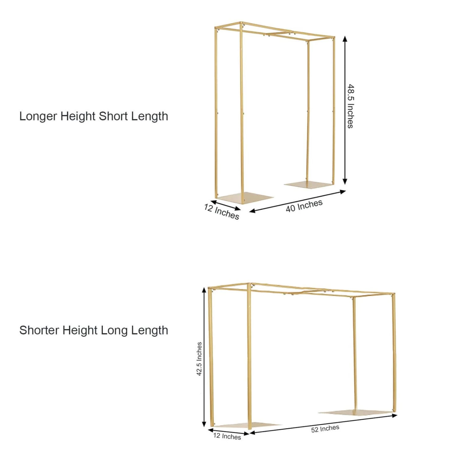 48 In Tall Gold Adjustable Over The Table Rod Stand Metal Arch - Image 6