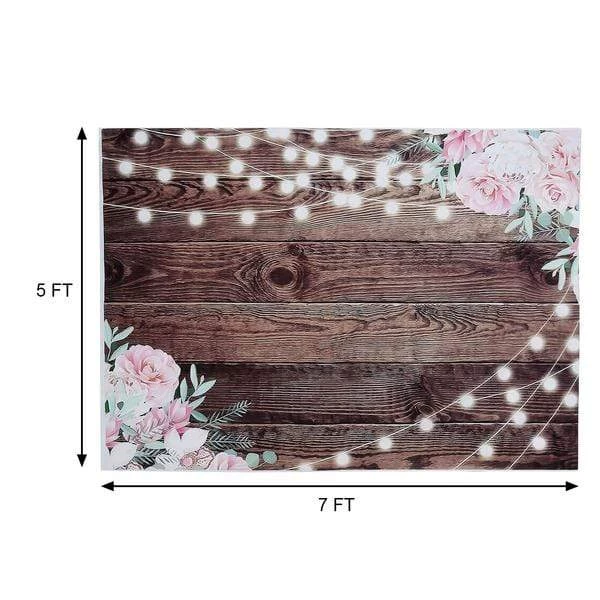 5x7 Ft Vinyl Photography Background Brown Vintage Wood Printed Party Backdrop - Image 9