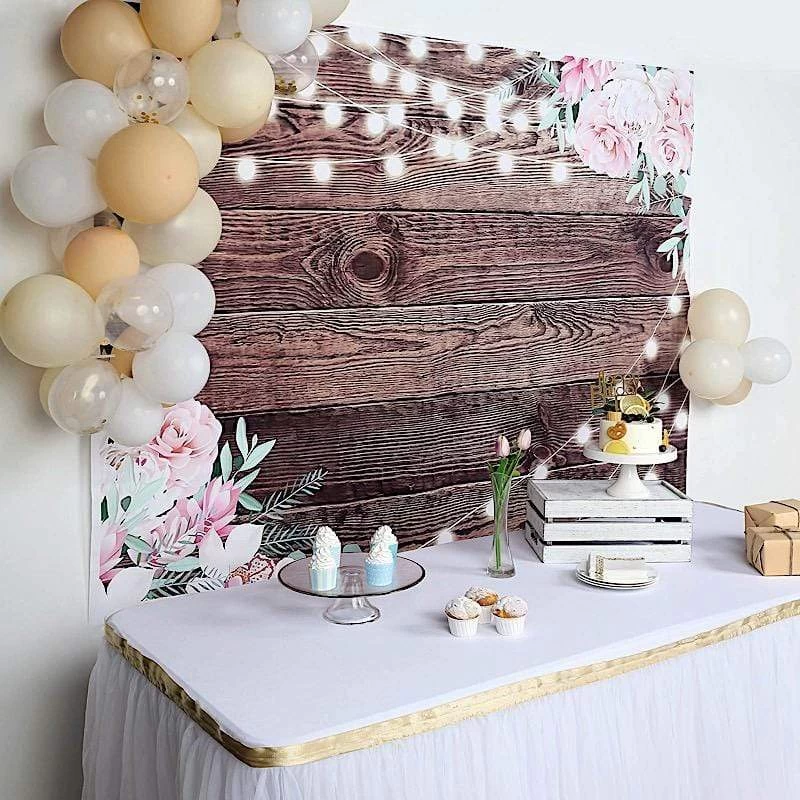 5x7 Ft Vinyl Photography Background Brown Vintage Wood Printed Party Backdrop