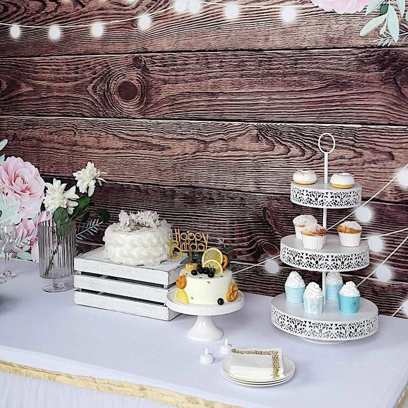 5x7 Ft Vinyl Photography Background Brown Vintage Wood Printed Party Backdrop - Image 5