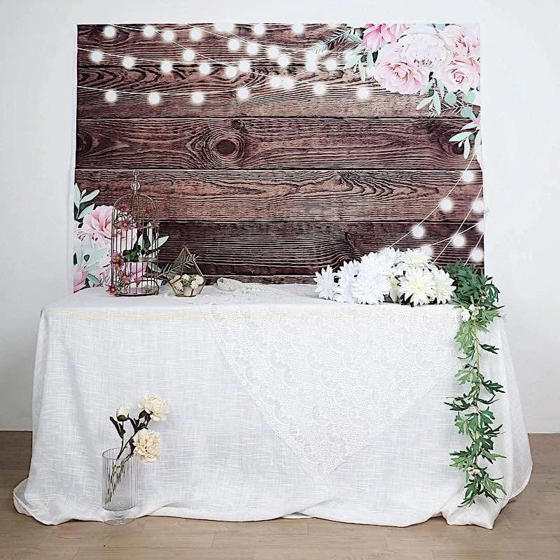 5x7 Ft Vinyl Photography Background Brown Vintage Wood Printed Party Backdrop - Image 2