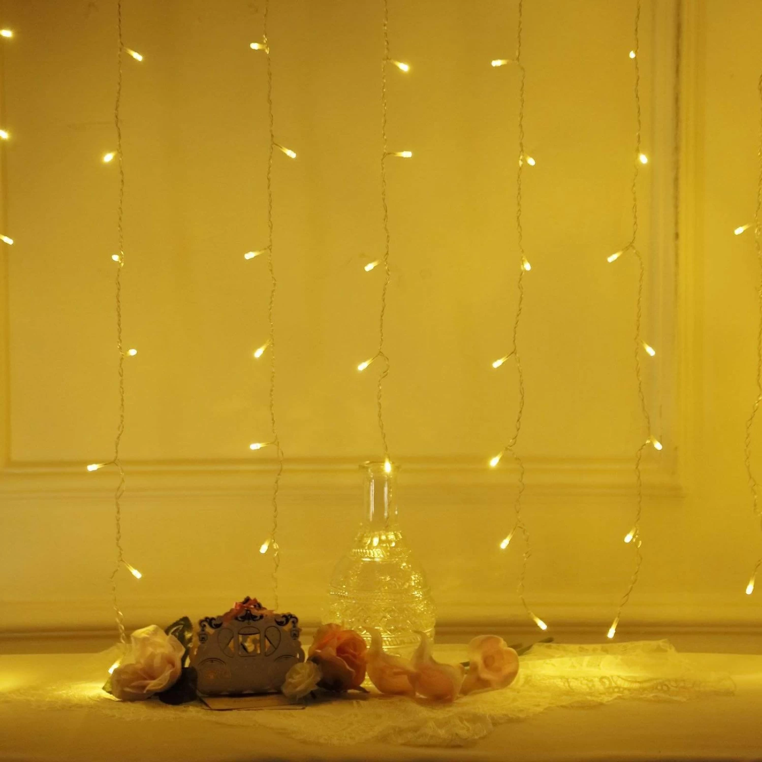 60 Inch X 35 Inch LED Warm White Fairy Lights Backdrop Garland - Image 4