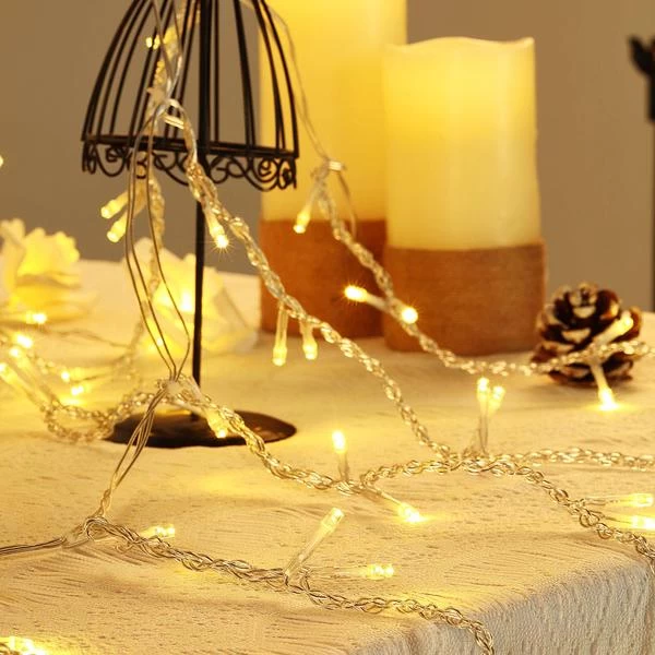 60x36 In Warm White LED Battery Operated Fairy Lights Backdrop Garland - Image 2