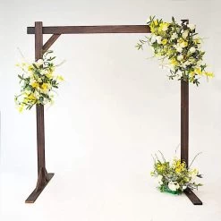 7 Feet Dark Brown Wood Backdrop Stand Square Wedding Arch