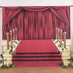 8 Ft Vinyl Photography Background Hollywood Red Carpet Printed Party Backdrop