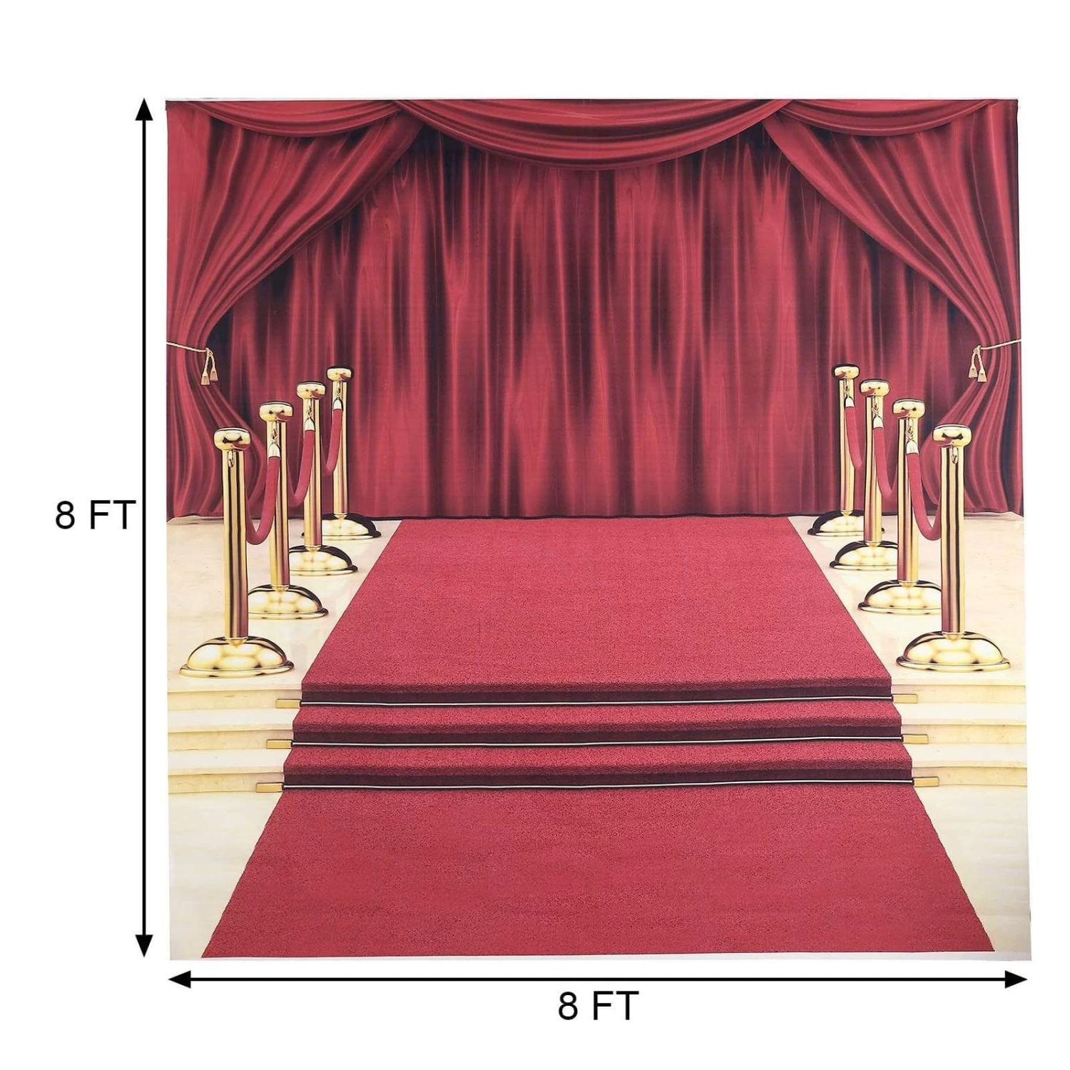 8 Ft Vinyl Photography Background Hollywood Red Carpet Printed Party Backdrop - Image 10