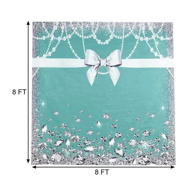 8 Ft Vinyl Photography Background Ribbon And Diamonds Printed Party Backdrop - Image 9