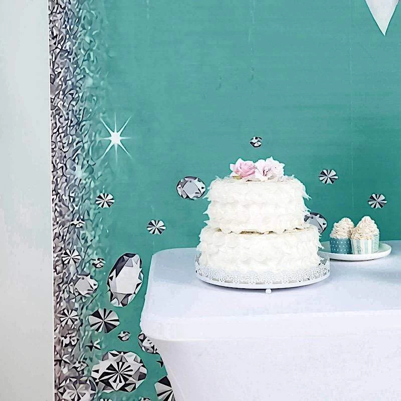 8 Ft Vinyl Photography Background Ribbon And Diamonds Printed Party Backdrop - Image 7
