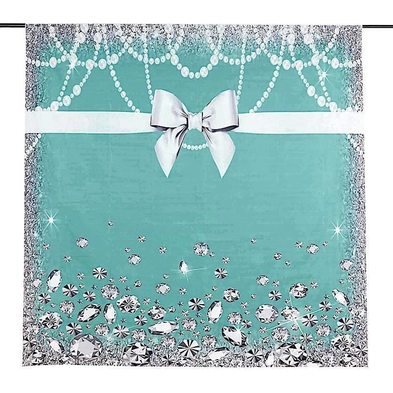 8 Ft Vinyl Photography Background Ribbon And Diamonds Printed Party Backdrop - Image 10