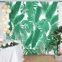 8 Ft Vinyl Photography Background Tropical Leaves Printed Party Backdrop