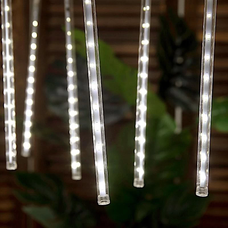 8 Pcs 96" Clear LED Tube Meteor Rain Event Lights