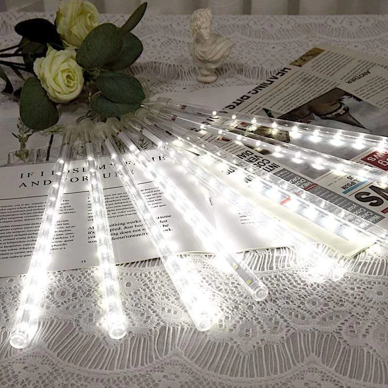 8 Pcs 96" Clear LED Tube Meteor Rain Event Lights - Image 7