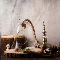 9 In Tall Clear Bell Glass Hanging Terrarium