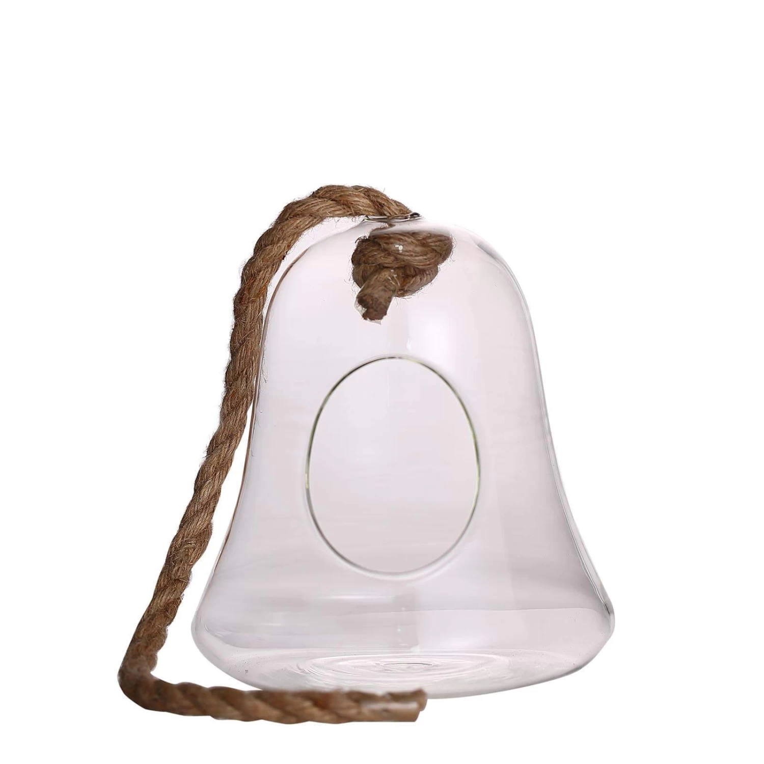 9 In Tall Clear Bell Glass Hanging Terrarium - Image 7