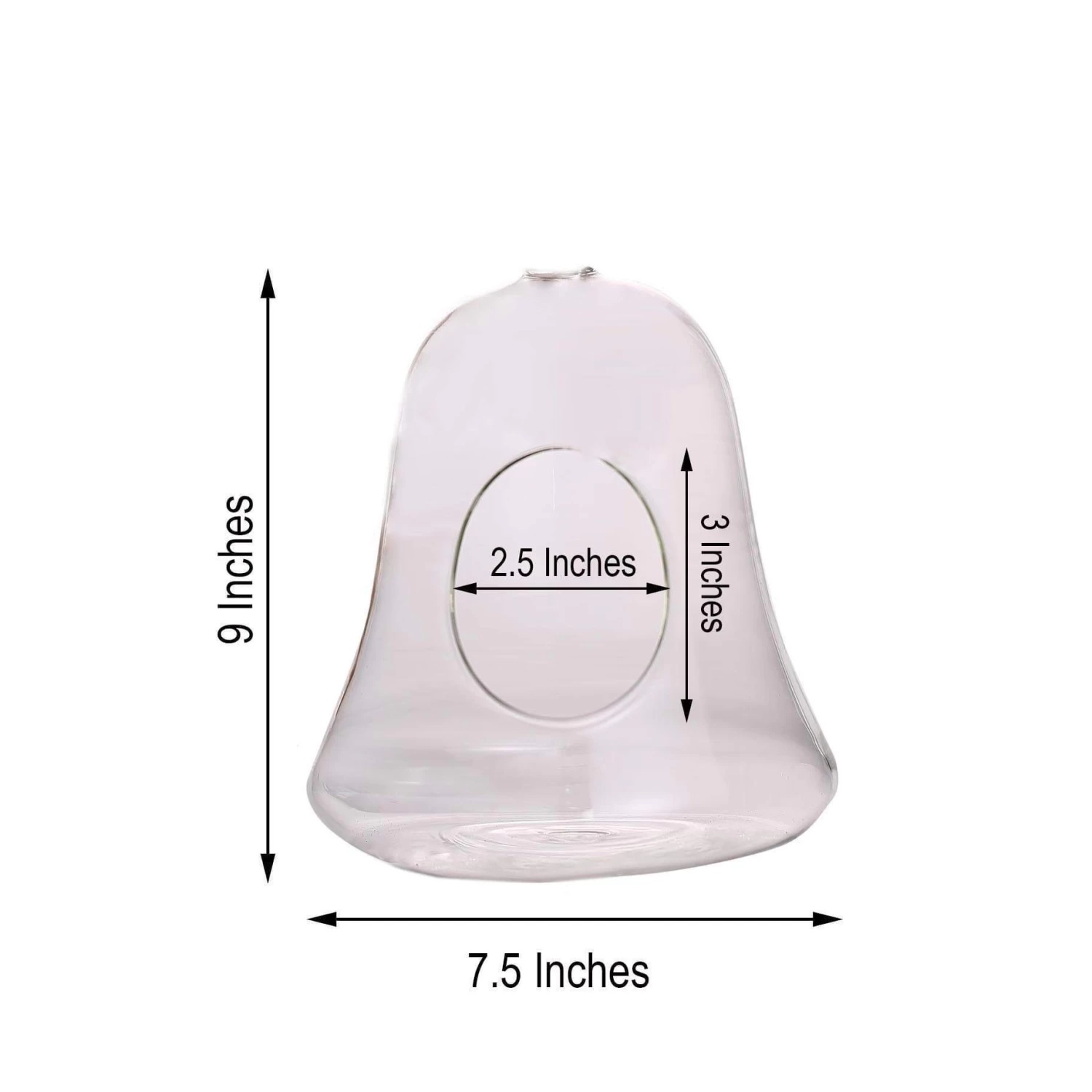 9 In Tall Clear Bell Glass Hanging Terrarium - Image 6