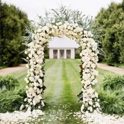 90" X 55" White Decorative Metal Wedding Arch