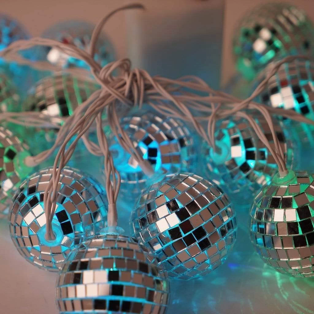 Assorted Lights 2" Wide LED Lights And Disco Mirror Balls 6 Ft Long Garland - Image 5