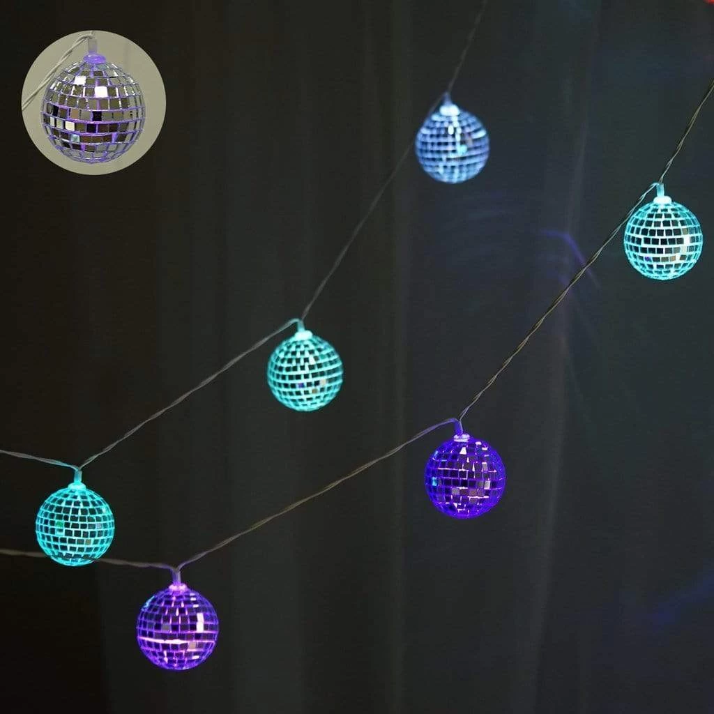 Assorted Lights 2" Wide LED Lights And Disco Mirror Balls 6 Ft Long Garland - Image 3