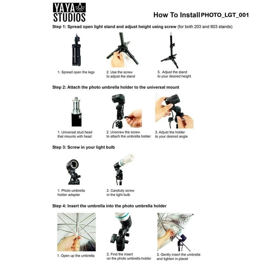 Black And Silver Photography Video Studio Umbrella Continuous Lighting Kit - Image 5