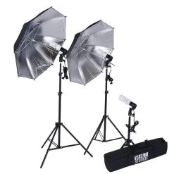 Black And Silver Photography Video Studio Umbrella Continuous Lighting Kit