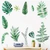 Green Assorted Tropical Leaves Removable PVC Wall Stickers