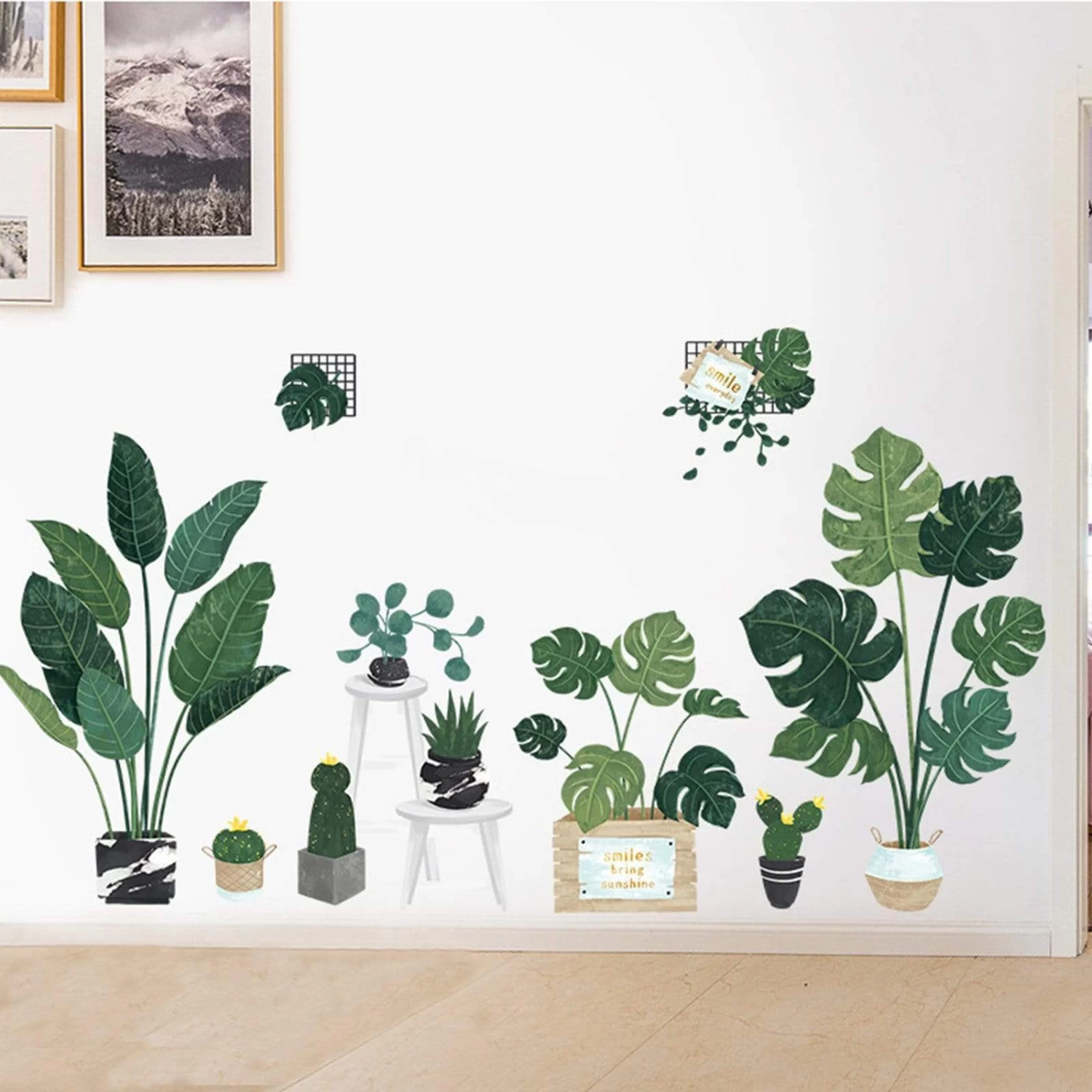 Green Potted Plants Removable PVC Wall Stickers - Image 4