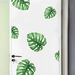 Green Tropical Monstera Leaves Removable PVC Wall Stickers