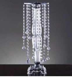 Silver 22" Tall Faux Crystals Wedding Centerpiece