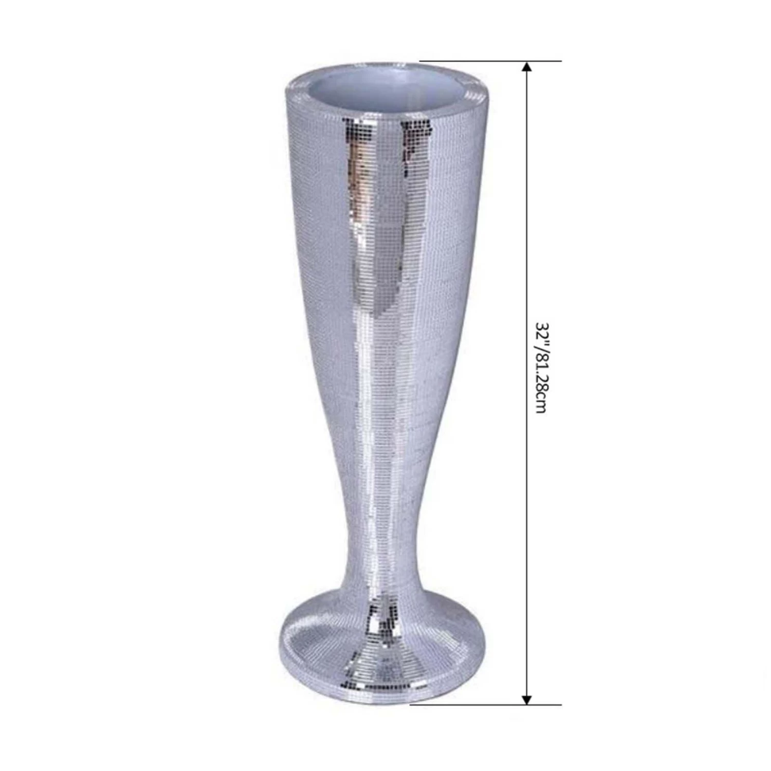 Silver 32" Tall Mirror Mosaic Wedding Vase - Image 5