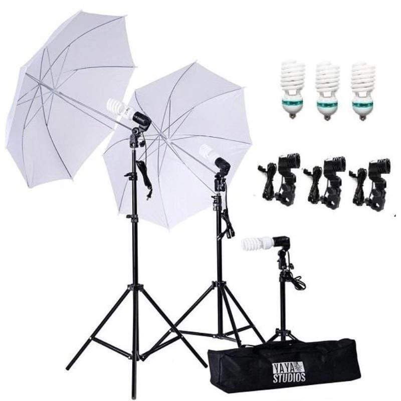 White Photography Video Studio Umbrella Continuous Lighting Kit - Image 10