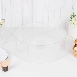 Clear Round Acrylic Cake Stand Display Box Pedestal Riser