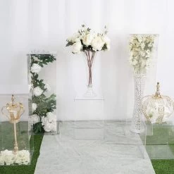 5 Acrylic Display Boxes Centerpieces Pedestal Riser Columns