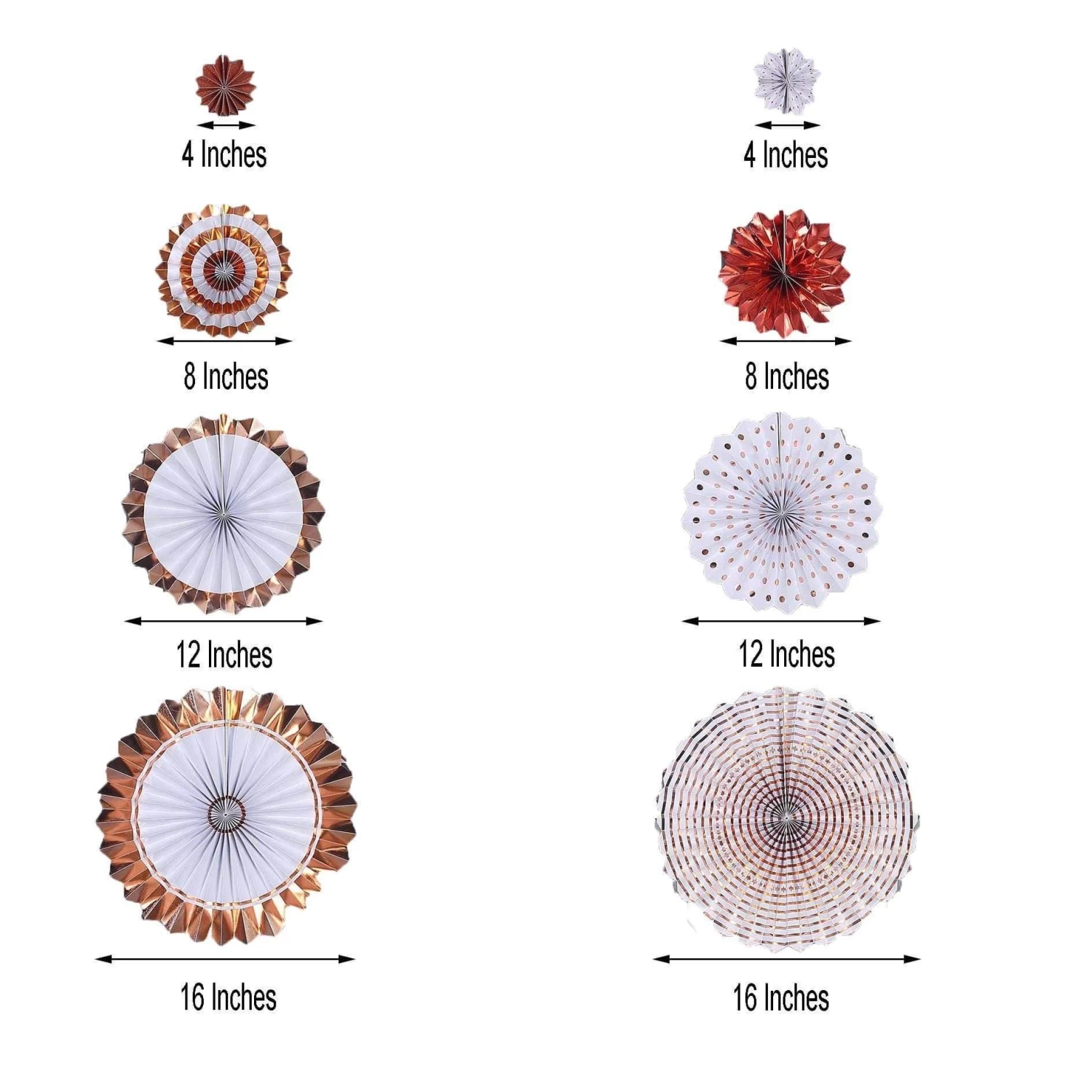 8 Pcs Paper Fans Wall Hanging Decorations - Image 15