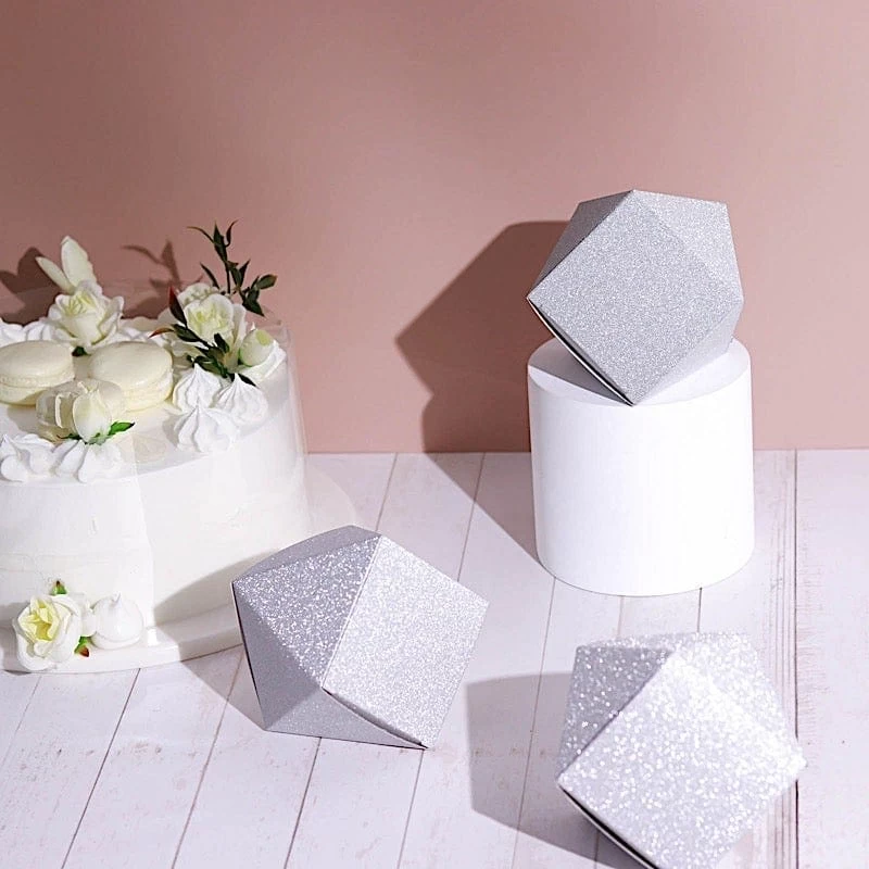 25 Pcs 4 In Glittered Geometric Party Favor Gift Boxes - Image 15