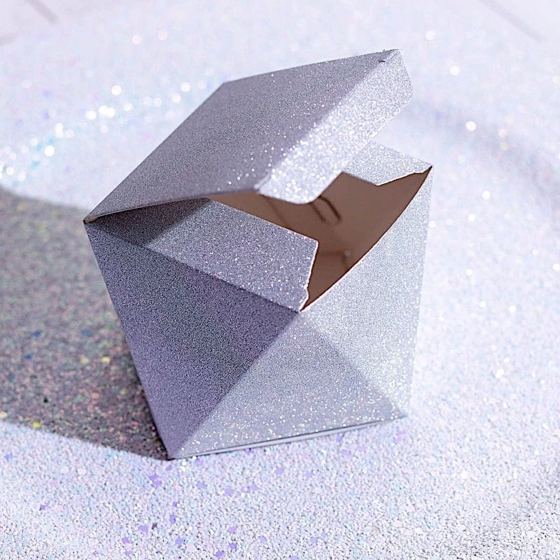 25 Pcs 4 In Glittered Geometric Party Favor Gift Boxes - Image 19